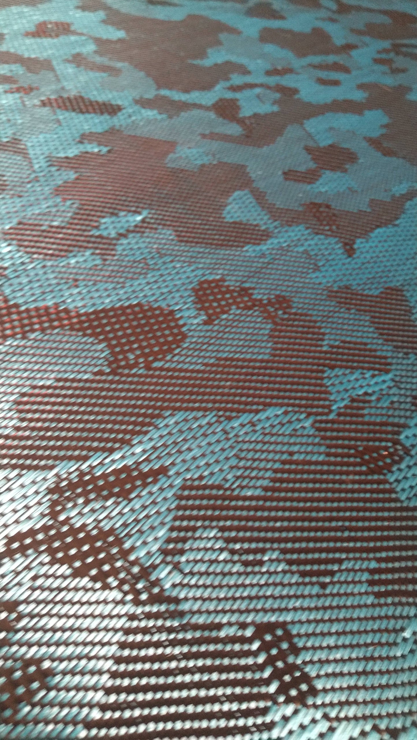 Fibra de carbono 3k+ Kevlar 1500D camouflage cian y negro en 1x1