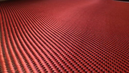 Fibra de carbono 3k+ Kevlar 1500D twill rojo y negro en 1x1.5m