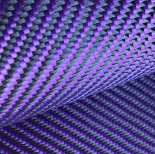 Fibra de carbono 3k+ Polipropileno twill morado y negro 1m2 - CAMACHO COMPOSITES